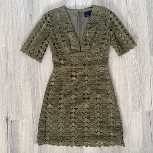 Cynthia Rowley Olive Geometric Mini Dress - Size 2